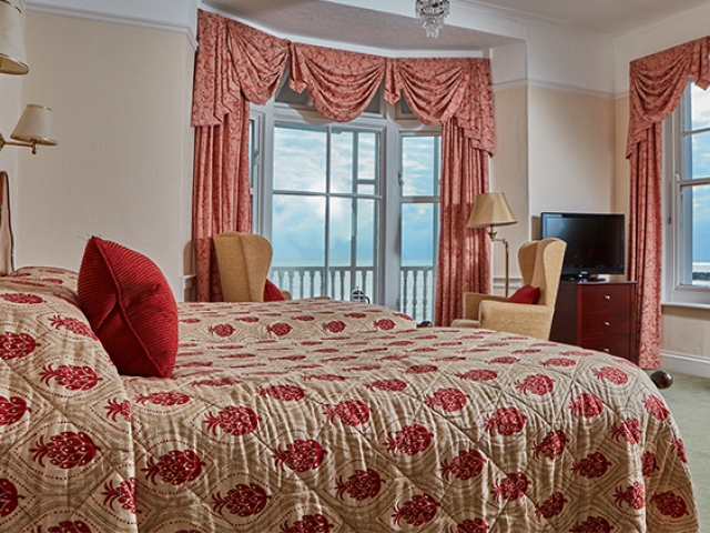 Deluxe sea view bedroom at The Royal York & Faulkner Hotel, Sidmouth