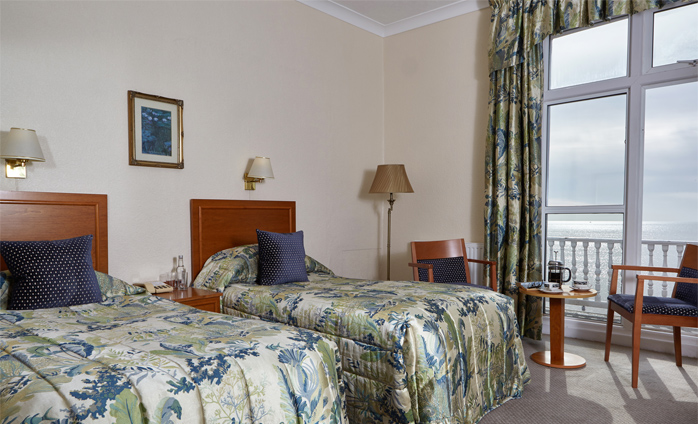 Superior sea view twin bedroom at The Royal York & Faulkner Hotel, Sidmouth
