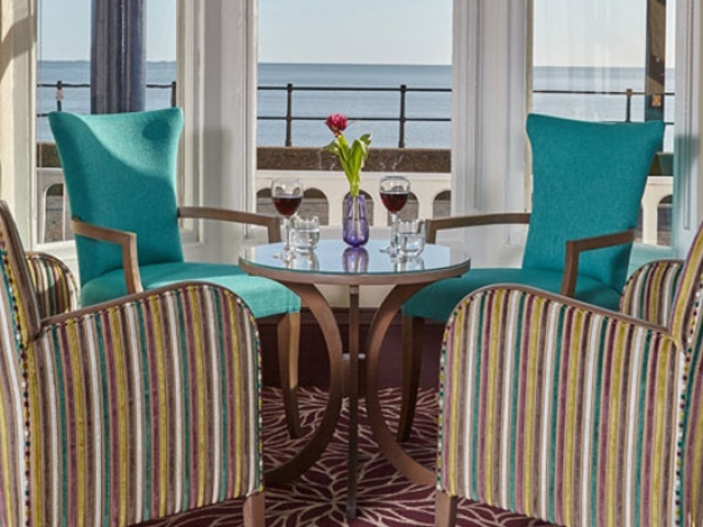 Sea views from the Faulkner Bar at The Royal York & Faulkner Hotel, Sidmouth